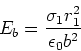 \begin{displaymath}E_b = {\sigma_1 r_1^2\over \epsilon_0 b^2}
\end{displaymath}