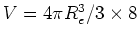 $V=4\pi R_e^3/3\times 8$
