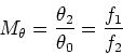 \begin{displaymath}M_{\theta} = {\theta_2\over \theta_0} = {f_1\over f_2}
\end{displaymath}